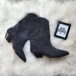 ISABEL MARANT | Duerto Suede Western Boots Faded Black Size 10 US 40 EU Cowgirl